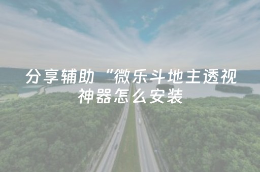分享辅助“微乐斗地主透视神器怎么安装（助赢神器通用版）
