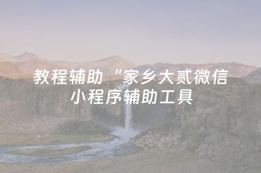 教程辅助“家乡大贰微信小程序辅助工具（专用辅牌神器免安装）