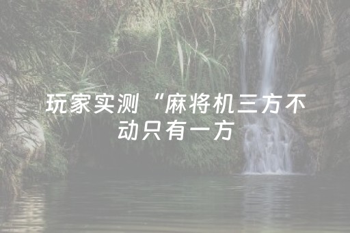 玩家实测“麻将机三方不动只有一方（助赢神器通用版）
