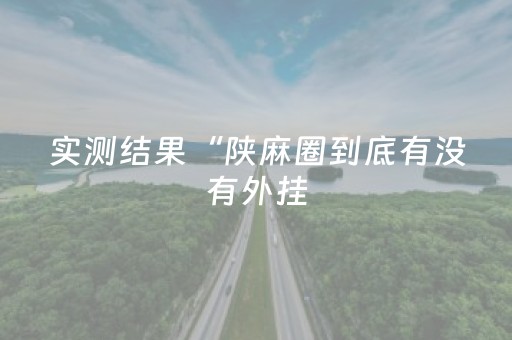 实测结果“陕麻圈到底有没有外挂（专用辅牌神器免安装）