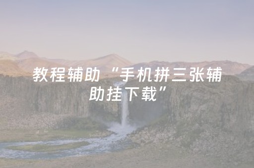教程辅助“手机拼三张辅助挂下载”（详细透视教程）-哔哩哔哩