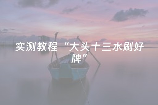 实测教程“大头十三水刷好牌”（详细透视教程）-哔哩哔哩