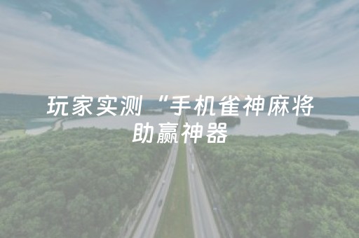 玩家实测“手机雀神麻将助赢神器（助赢神器通用版）