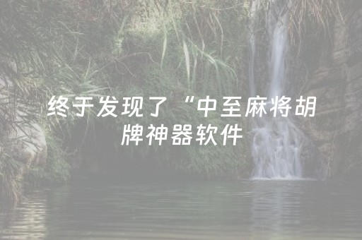 终于发现了“中至麻将胡牌神器软件（专用辅牌神器免安装）