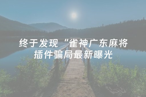 终于发现“雀神广东麻将插件骗局最新曝光（专用辅牌神器免安装）