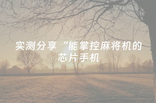 实测分享“能掌控麻将机的芯片手机（助赢神器通用版）