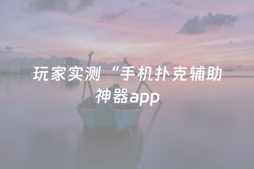 玩家实测“手机扑克辅助神器app（助赢神器通用版）