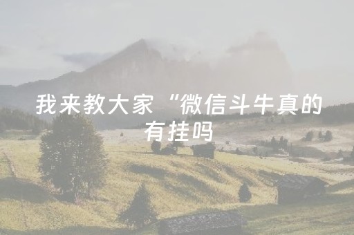 我来教大家“微信斗牛真的有挂吗（助赢神器通用版）