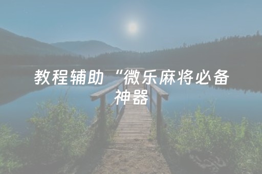 教程辅助“微乐麻将必备神器（专用辅牌神器免安装）