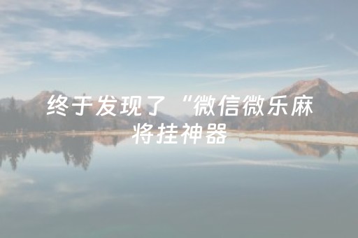 终于发现了“微信微乐麻将挂神器（助赢神器通用版）