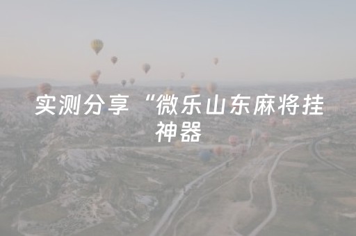 实测分享“微乐山东麻将挂神器（专用辅牌神器免安装）