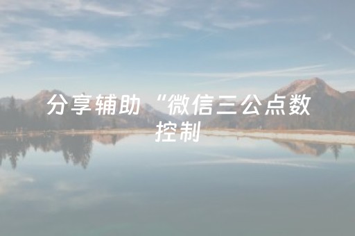 分享辅助“微信三公点数控制（助赢神器通用版）