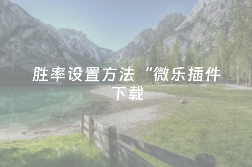 胜率设置方法“微乐插件下载（助赢神器通用版）