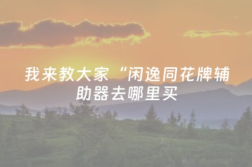 我来教大家“闲逸同花牌辅助器去哪里买（助赢神器通用版）