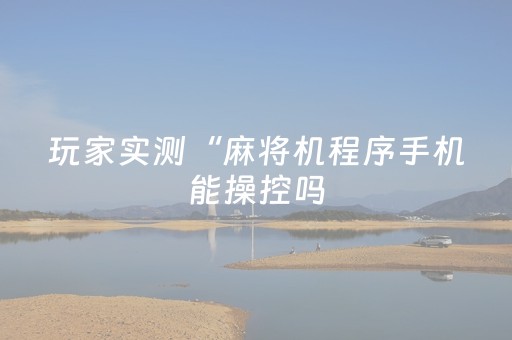 玩家实测“麻将机程序手机能操控吗（助赢神器通用版）