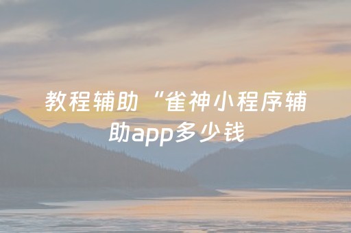 教程辅助“雀神小程序辅助app多少钱（助赢神器通用版）