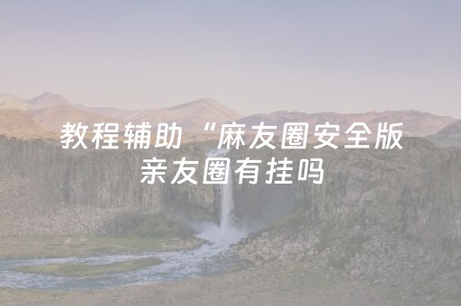 教程辅助“麻友圈安全版亲友圈有挂吗（专用辅牌神器免安装）