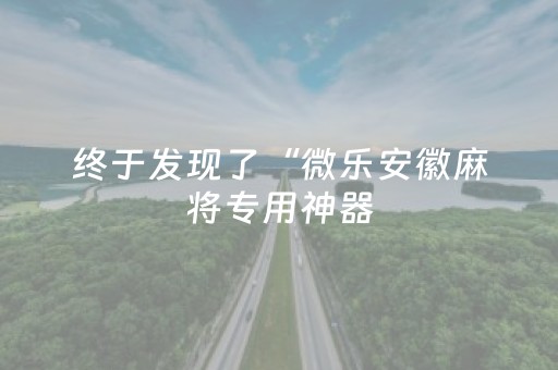 终于发现了“微乐安徽麻将专用神器（专用辅牌神器免安装）