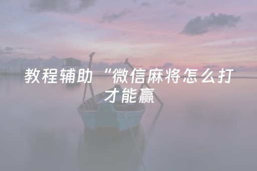 教程辅助“微信麻将怎么打才能赢（专用辅牌神器免安装）