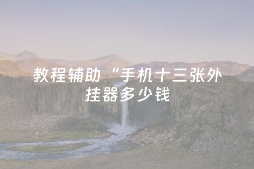 教程辅助“手机十三张外挂器多少钱（专用辅牌神器免安装）