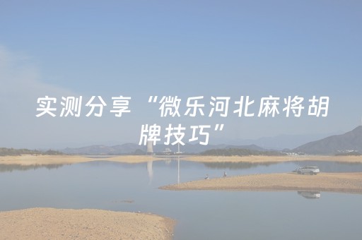 实测分享“微乐河北麻将胡牌技巧”（详细辅助教程）-哔哩哔哩