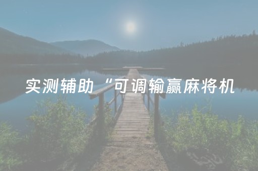 实测辅助“可调输赢麻将机（助赢神器通用版）