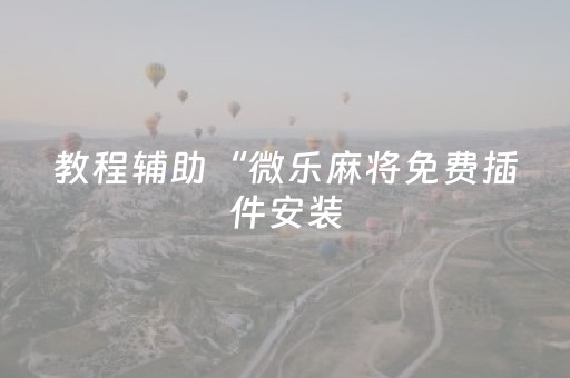 教程辅助“微乐麻将免费插件安装（助赢神器通用版）