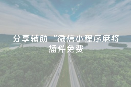 分享辅助“微信小程序麻将插件免费（助赢神器通用版）