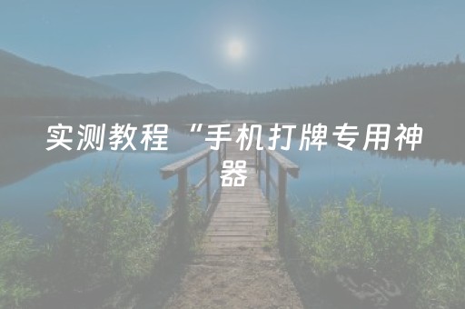 实测教程“手机打牌专用神器（专用辅牌神器免安装）