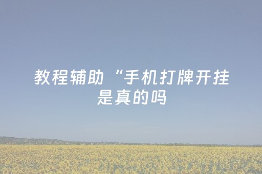 教程辅助“手机打牌开挂是真的吗（助赢神器通用版）