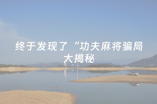 终于发现了“功夫麻将骗局大揭秘（专用辅牌神器免安装）