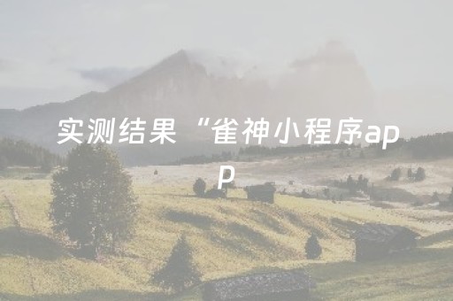 实测结果“雀神小程序app（专用辅牌神器免安装）