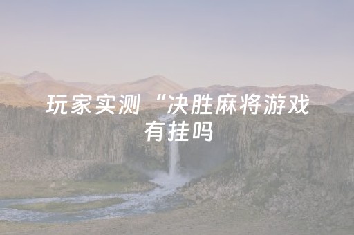 玩家实测“决胜麻将游戏有挂吗（专用辅牌神器免安装）