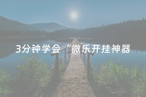 3分钟学会“微乐开挂神器（助赢神器通用版）