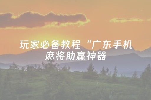 玩家必备教程“广东手机麻将助赢神器（助赢神器通用版）