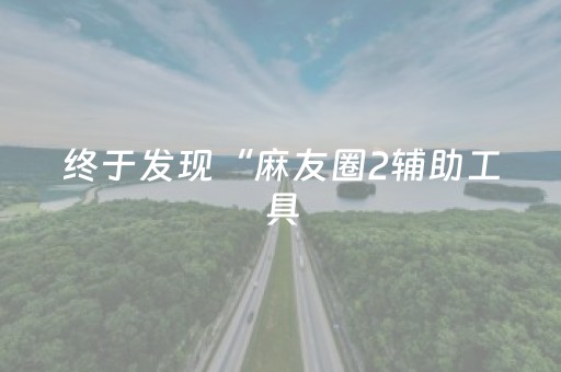 终于发现“麻友圈2辅助工具（助赢神器通用版）