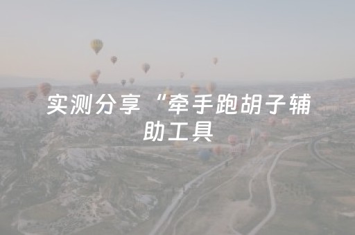 实测分享“牵手跑胡子辅助工具（助赢神器通用版）