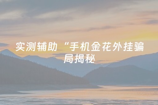 实测辅助“手机金花外挂骗局揭秘（专用辅牌神器免安装）