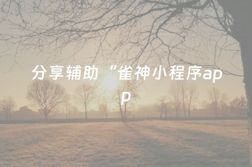 分享辅助“雀神小程序app（助赢神器通用版）
