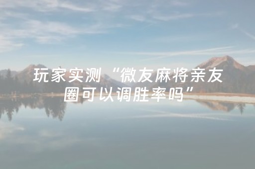 玩家实测“微友麻将亲友圈可以调胜率吗”（详细透视教程）-哔哩哔哩