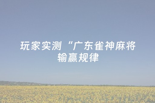玩家实测“广东雀神麻将输赢规律（专用辅牌神器免安装）