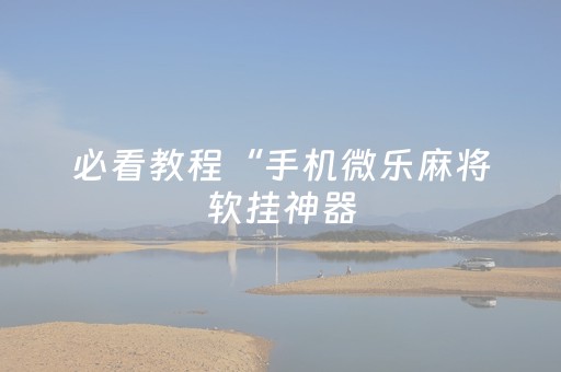 必看教程“手机微乐麻将软挂神器（助赢神器通用版）