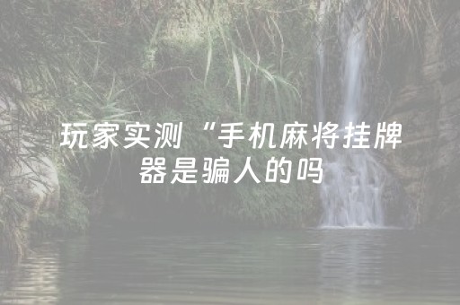 玩家实测“手机麻将挂牌器是骗人的吗（助赢神器通用版）