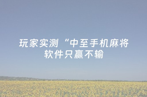 玩家实测“中至手机麻将软件只赢不输（专用辅牌神器免安装）