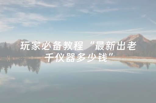 玩家必备教程“最新出老千仪器多少钱”（详细透视教程）-哔哩哔哩