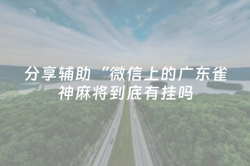 分享辅助“微信上的广东雀神麻将到底有挂吗（助赢神器通用版）