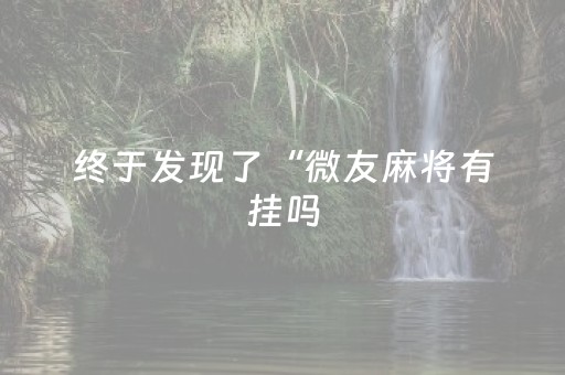 终于发现了“微友麻将有挂吗（专用辅牌神器免安装）