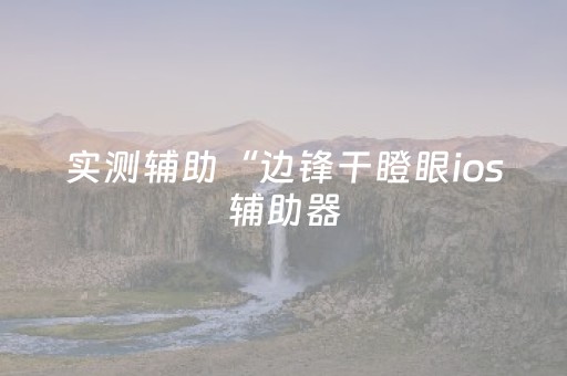 实测辅助“边锋干瞪眼ios辅助器（专用辅牌神器免安装）