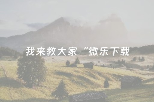 我来教大家“微乐下载（专用辅牌神器免安装）