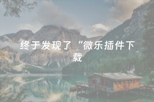 终于发现了“微乐插件下载（助赢神器通用版）